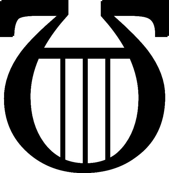 Black Lyre Clip Art At Clker - Apollo Lyre Symbol (582x598)
