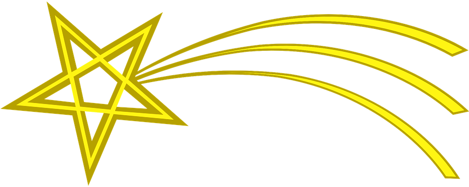 Shooting Star Transparent Background Image - Christmas Star Clip Art (960x480)