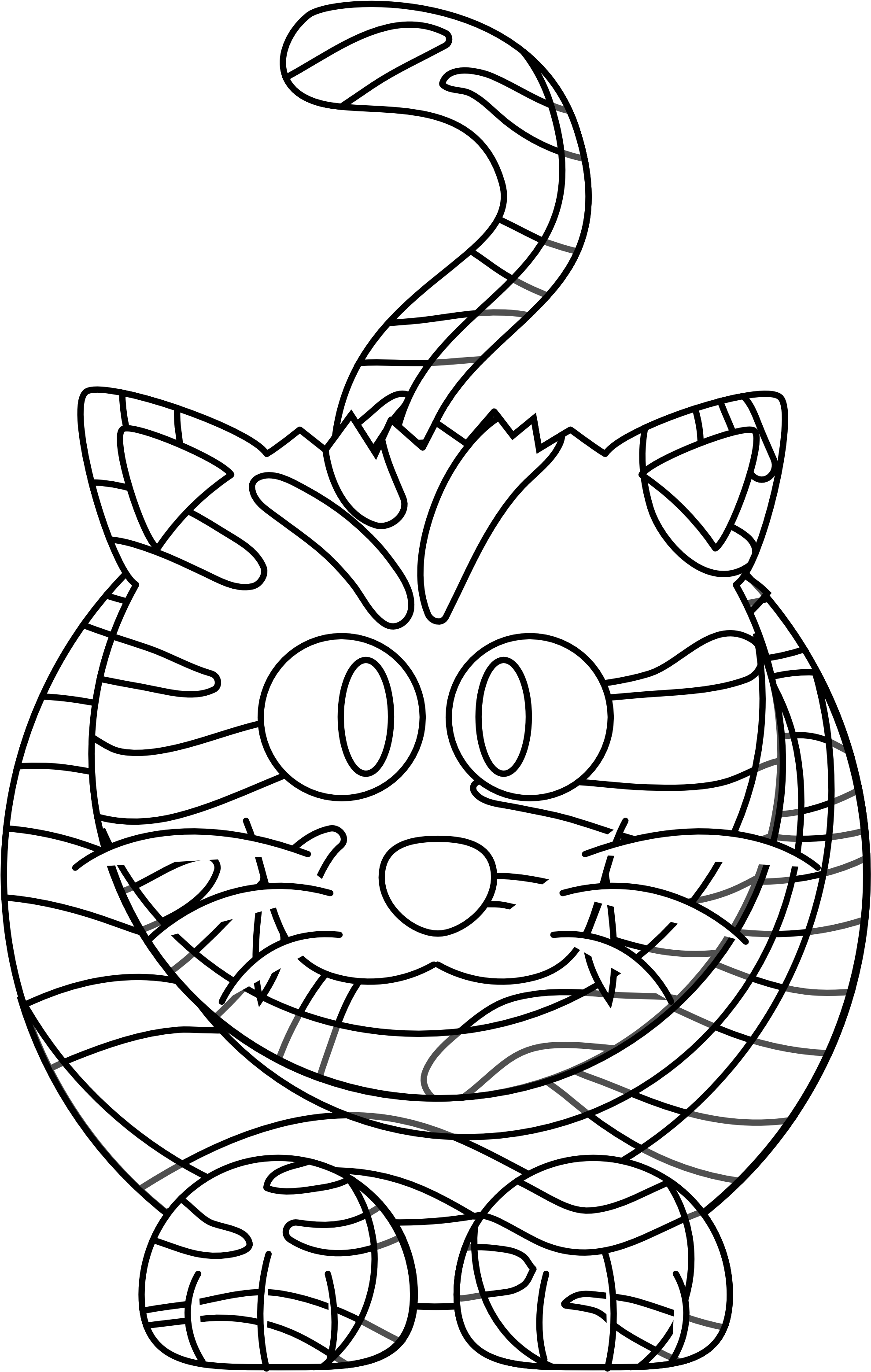 White Tiger Clipart Coloring Book - Tiger Black And White Image Clip Art (1979x3131)
