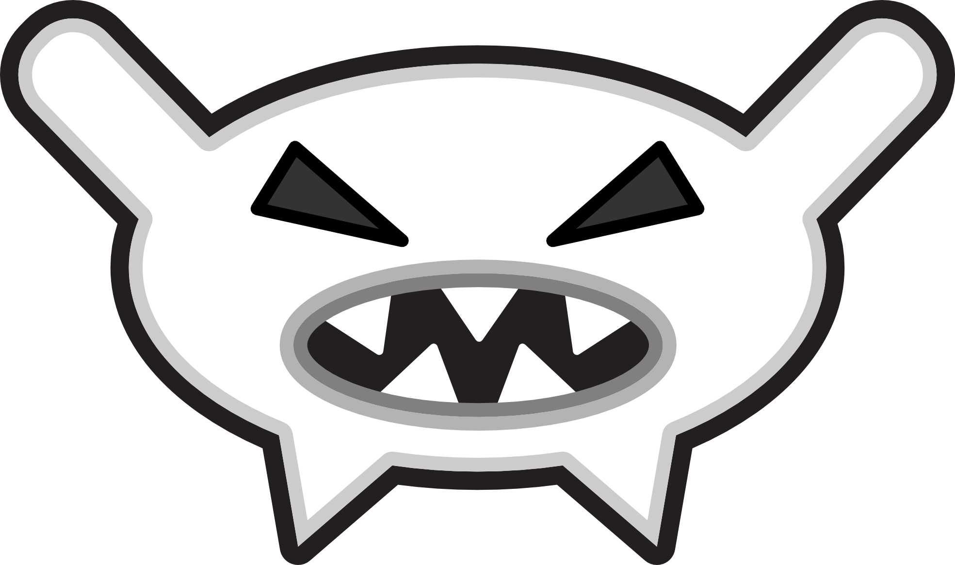 Clip Art Studiofibonacci Cartoon Monsters - Black And White Cartoon Monsters (1969x1165)