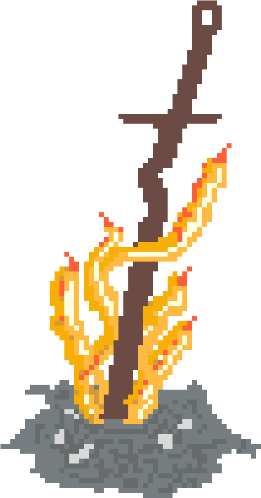 Dark Souls Bonfire - Dark Souls Bonfire Pixel (570x1030)