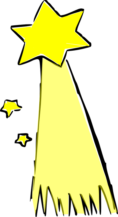 Hd Clipart Shooting Star Comet Star Fireball - Shooting Star Clip Art (390x720)