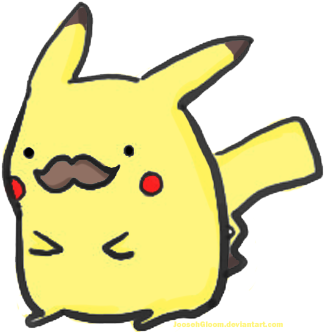 Agora Para De Querer Botar Lenha Na Fogueira - Kawaii Pikachu With Mustache (375x342)