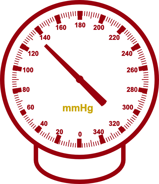Tonometer Gold Pressure Meter Clip Art At Clker - Pressure Clipart (516x596)