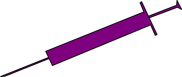 Purple Syringe Clip Art (600x256)