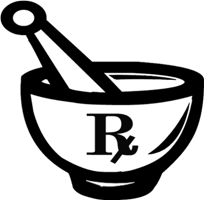 Medical Clipart Pharmacist - Mortar And Pestle Pharmacy (417x408)