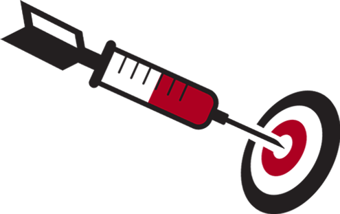 Syringe As A Dart Hitting A Bullseye - Bullseye (495x311)