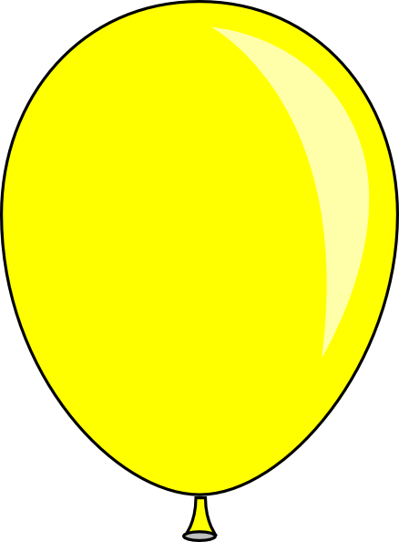 Yellow Baloon Clip Art - Yelllow Balloon Clipart (438x594)