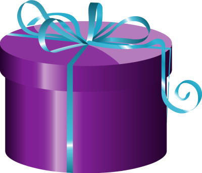 Purple Birthday Clipart - Purple Christmas Present Clip Art (400x343)
