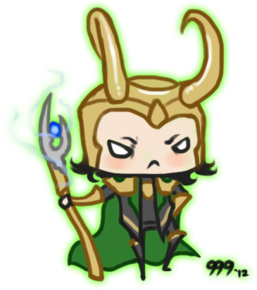 Chibi Loki By Baals Baby On Deviantart Loki Laufeyson - Loki Gif Png (377x417)