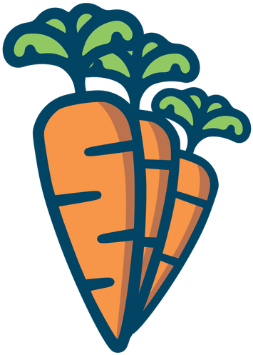 Three Carrots Drawing - Zanahorias Dibujo (410x500)