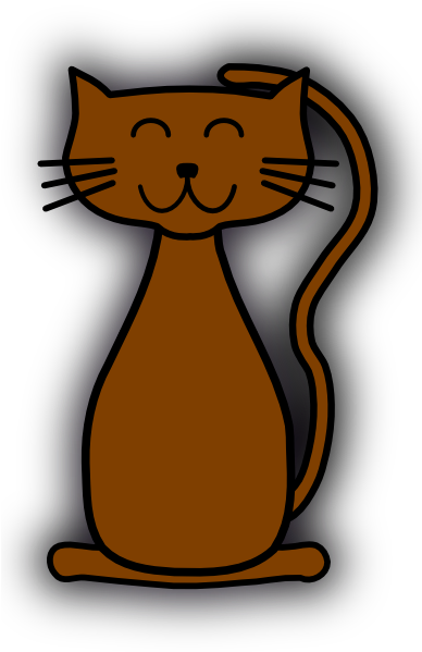 Rown Cat Clip Art - Purple Cat Clipart (420x598)