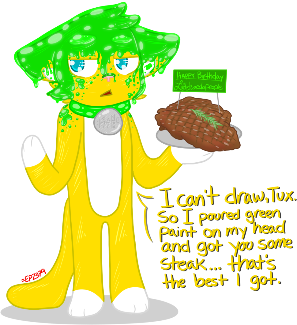 Space Cat Says Happy Birthday To Tux By Epz379 - Drawing (1024x1107)