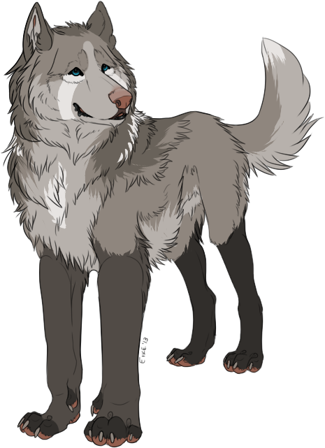 Free Dog/wolf Lineart V2 By Junenae - Drawing (472x653)