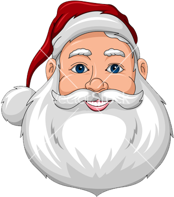 Santa Happy Face Front Vector 1083958 - Santa Claus (380x400)