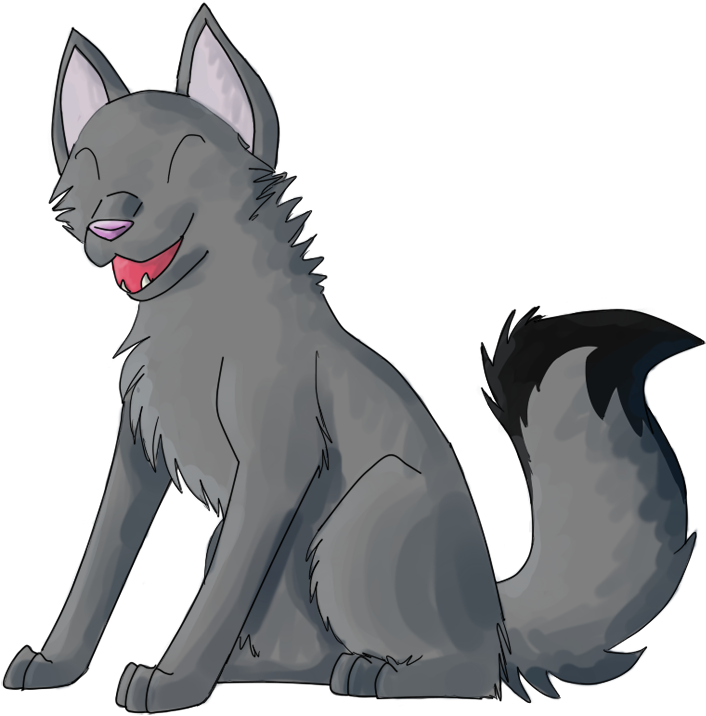 Happy Grey Wolf By Dusk-sky - Grey Wolf Drawing Transparent (750x731)