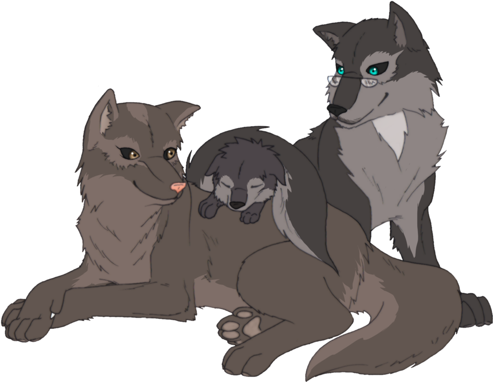 Family Of Wolves Cartoon (1024x808)