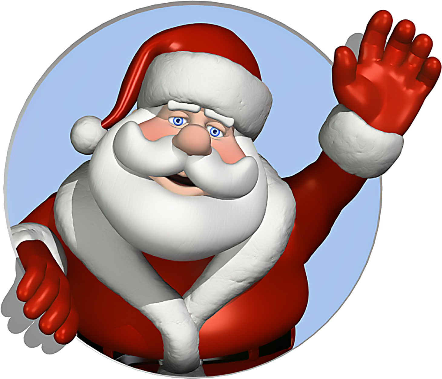 Inspiring Clip Art Santa Claus Face Medium Size - Santa Waving Clipart (1600x1460)