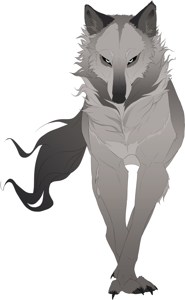 Dark Gray Anime - Grey Wolf Digital Art Transparent (828x1224)