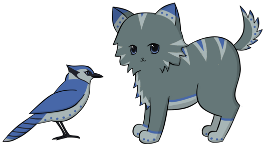 Cat And Bird Mascot - Cat (600x385)