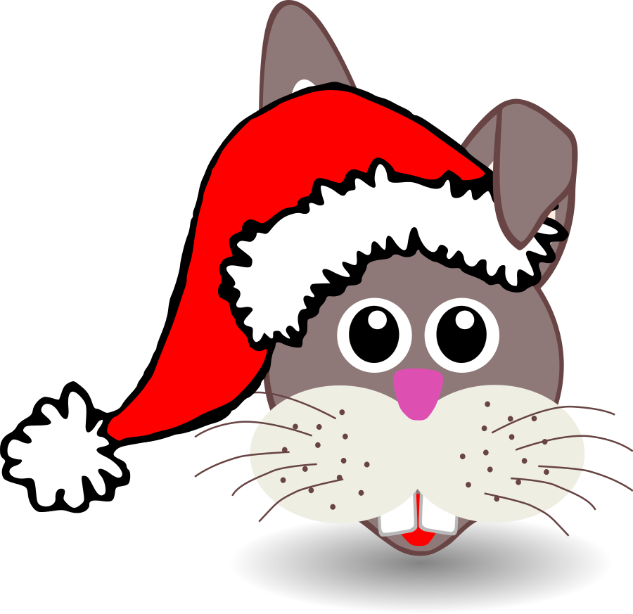 Funny Bunny Face With Santa Claus Hat Svg Vector File, - Santa Hat Clipart (900x873)