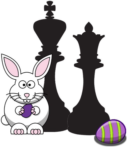 Free Chess Easter Clipart - White Easter Bunny Shower Curtain (526x599)