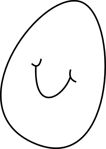 1 Transparent Easter Egg Smiling Clip Art At Clker - Easter Egg Smiling Clipart Black And White (426x597)