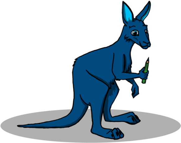 Kangaroo Clipart Drunk - Blue Kangaroo (600x473)