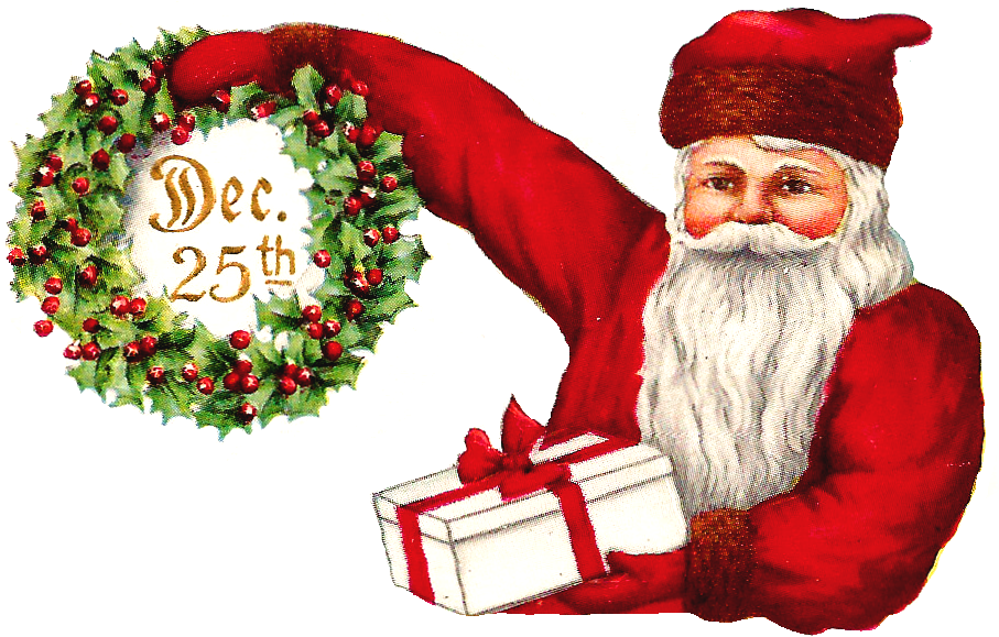 Santa Clip Art - Vintage Weihnachtsmann-weihnachtskarte Karte (1030x714)
