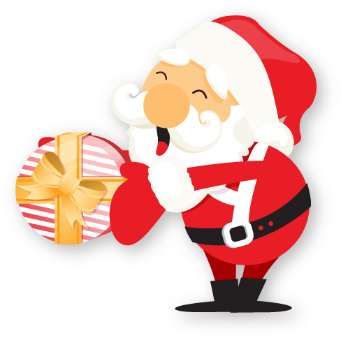 Xmas Santa Claus Christmas Gift Icon - Santa With A Gift (512x512)