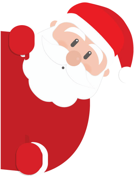 Santa Png Transparent Image - Peeking Santa Claus (612x609)