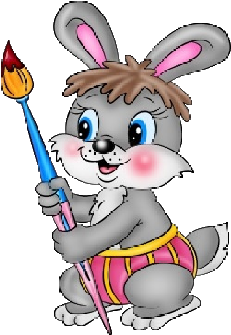 Baby Bunny Cartoon Clipart - School Cartoon Painting (500x500)