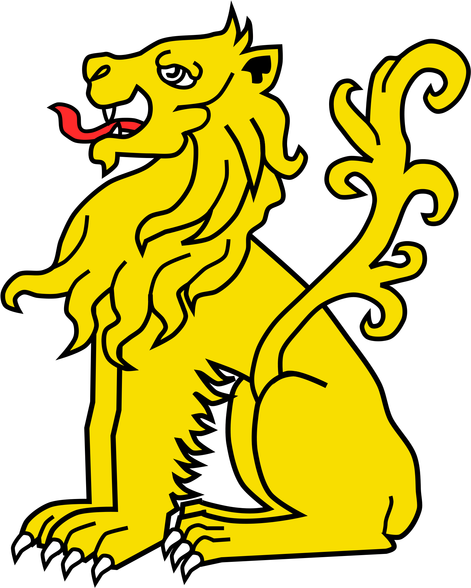 Cartoon Lions 19, - Coat Of Arms Lion (2000x2211)