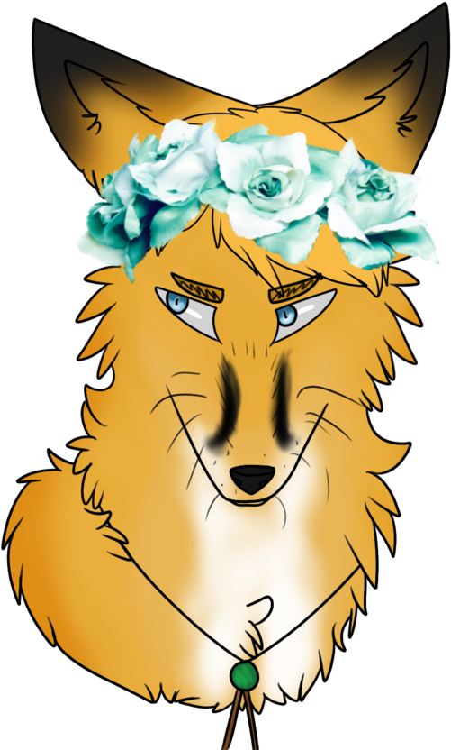 Fox Erwin With Flower Crown By Captain Kirschstein-d8y95zq - Cartoon (900x900)