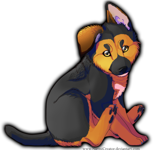German Sheperd By Narmicreator-d46jkf7 - Draw A Chibi German Shepherd (600x580)