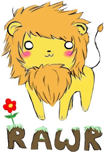 Rawr The Lion By Kittykatmeow121 On Deviantart - Cartoon (461x587)