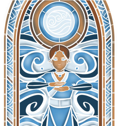 Stained Glass Water - Illustration (571x432)