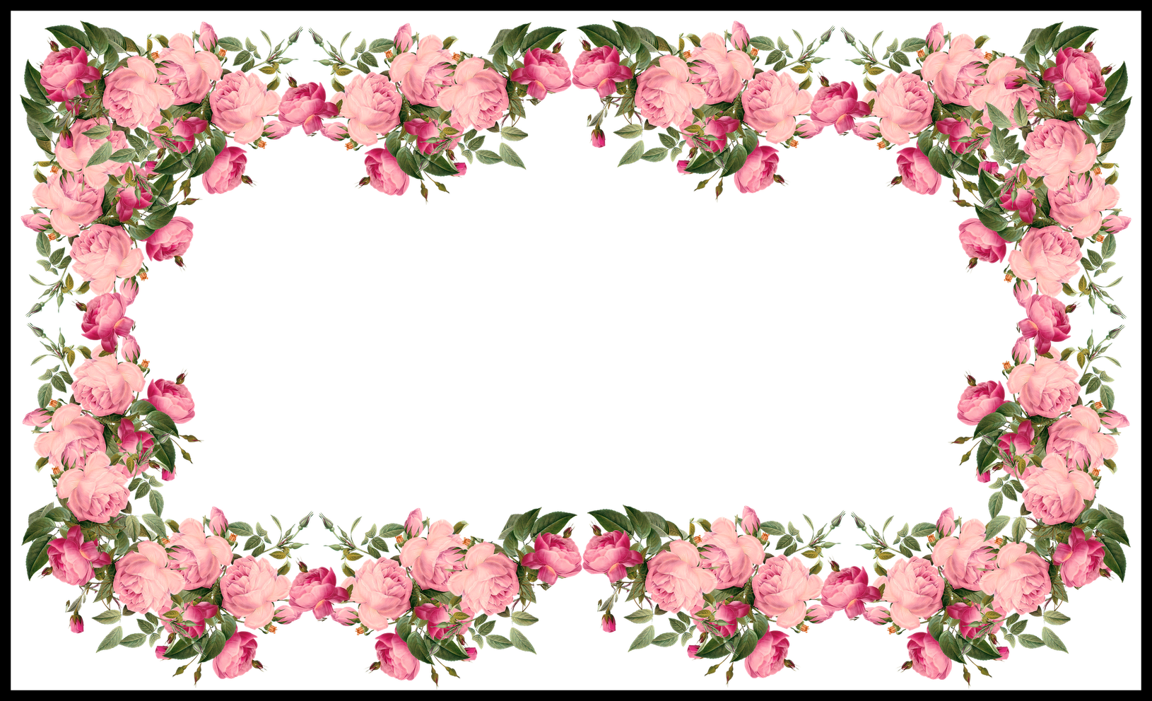 Awesome Vintage Pink Frames And Border Png U Pics For - Border Floral Clip Art Transparent (1630x992)