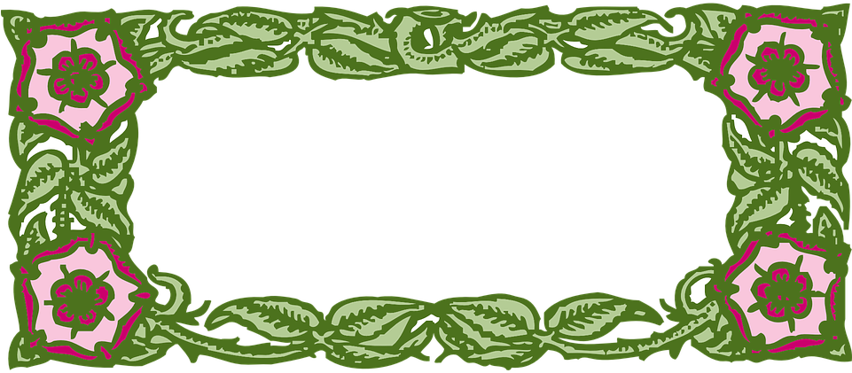 Rose Border Design 18, - Flora And Fauna: A Coloring Book For Adults (960x480)