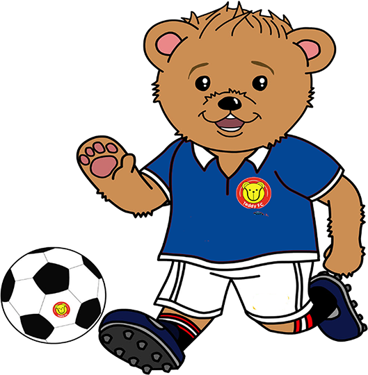 Bear Clipart Soccer - Teddy Bear Playing Soccer (529x540)
