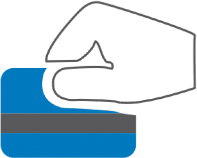 Add Money To Prepaid Debit Card At Checkout Lane - Card Swipe Clipart (400x320)