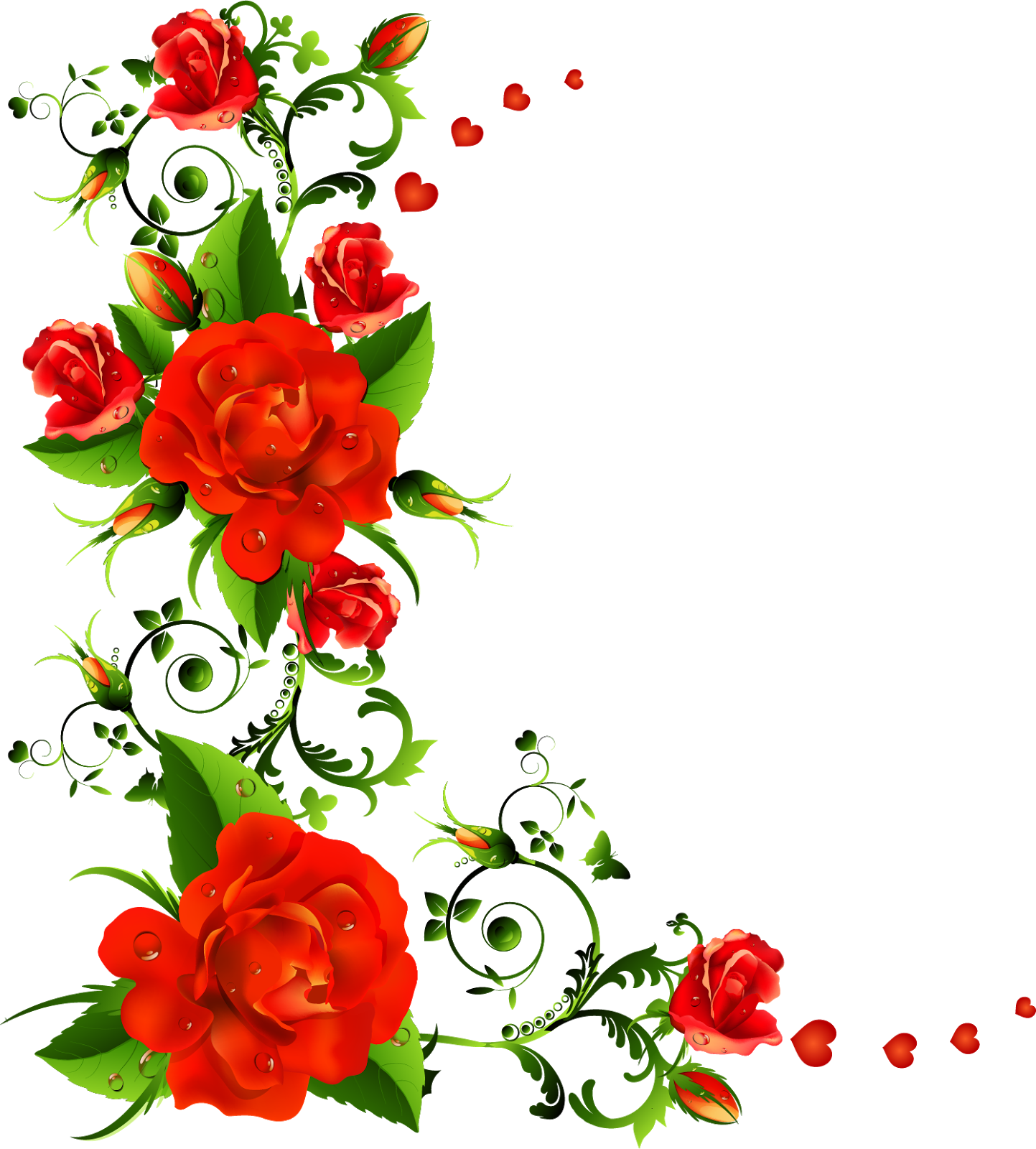 Rose Flower Clip Art - Rose Flowers Vector Png (1443x1600)