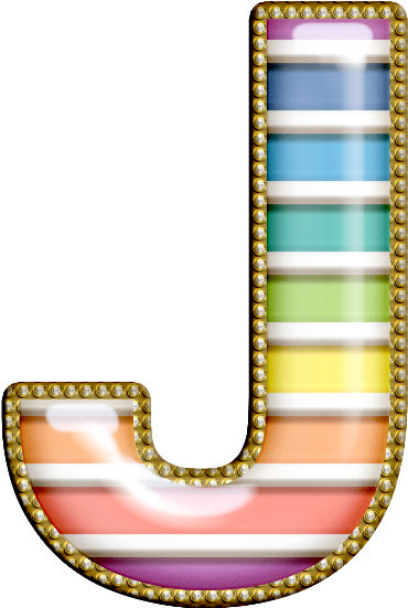 A Pastel Striped J - Alphabet (438x631)