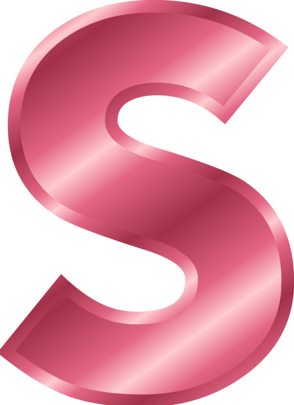 Alphabet Letters Clipart - Letter S Color Pink (600x827)