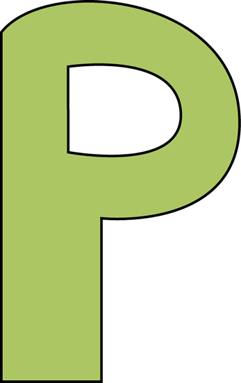 Green Letter P - Letter P Clipart Green (347x550)