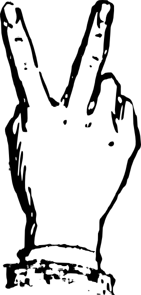 Deaf Alphabet V Clip Art At Clker - Clip Art (282x591)