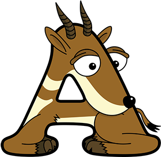 Antelope - Alphabetimals Letter (400x400)