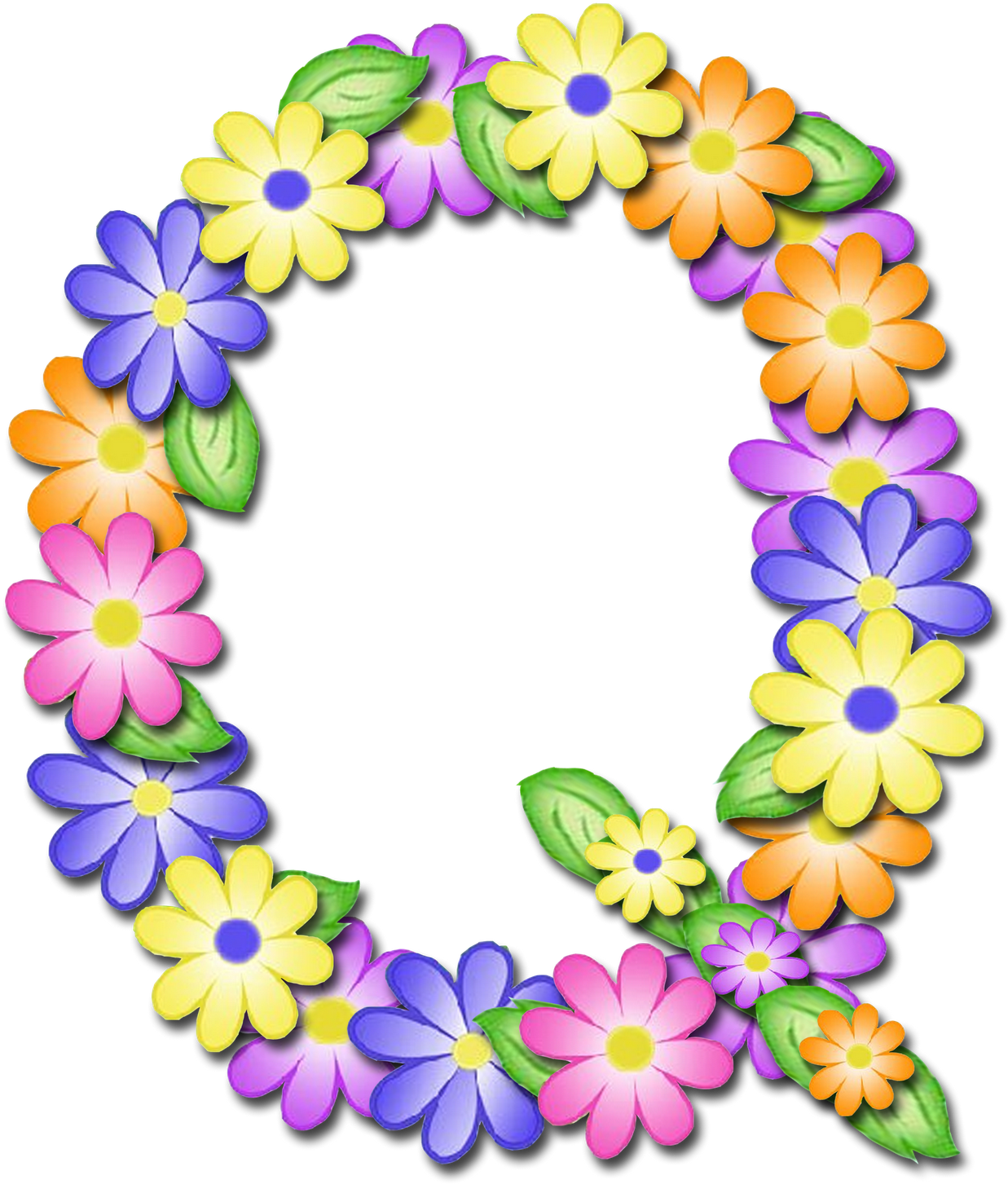 Clip Art - Flower Letter G Png (1600x1539)