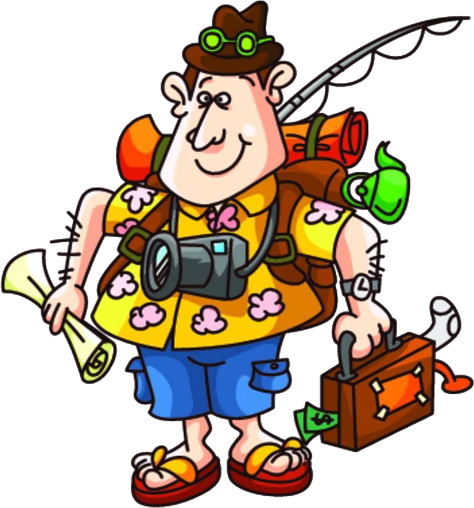 Tourism Royalty-free Clip Art - Tourist Cartoon (933x1000)