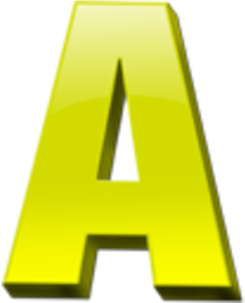 Vector Letter A Free Image - Letter A In Yellow - Full Size PNG Clipart ...